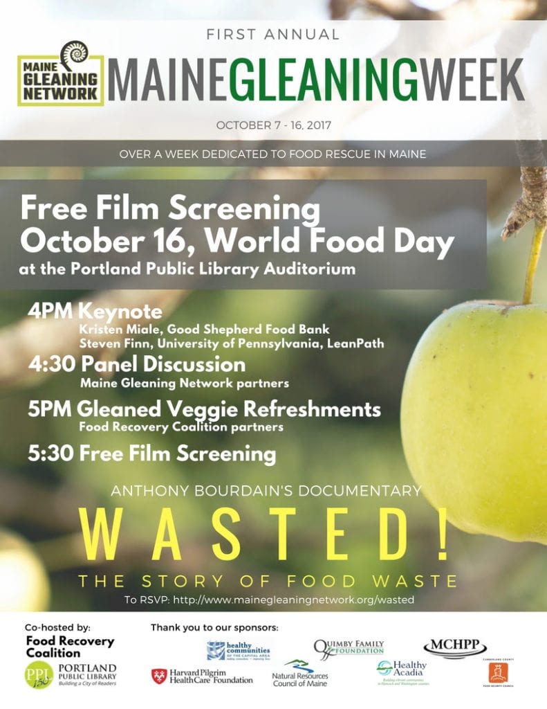 Maine Gleaning Network World Food Day October 16